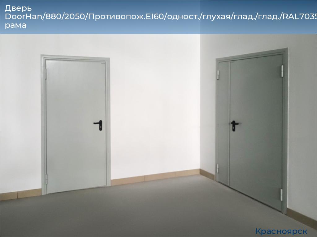 Дверь DoorHan/880/2050/Противопож.EI60/одност./глухая/глад./глад./RAL7035/лев./угл. рама, www.krasnoyarsk.doorhan.ru