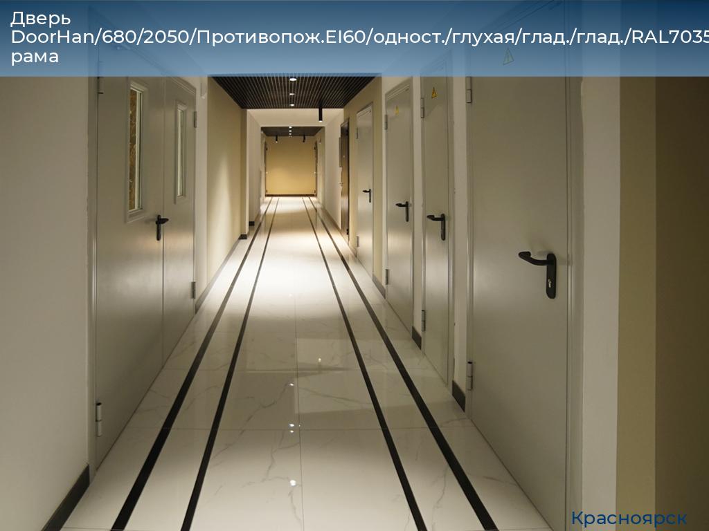 Дверь DoorHan/680/2050/Противопож.EI60/одност./глухая/глад./глад./RAL7035/лев./угл. рама, www.krasnoyarsk.doorhan.ru