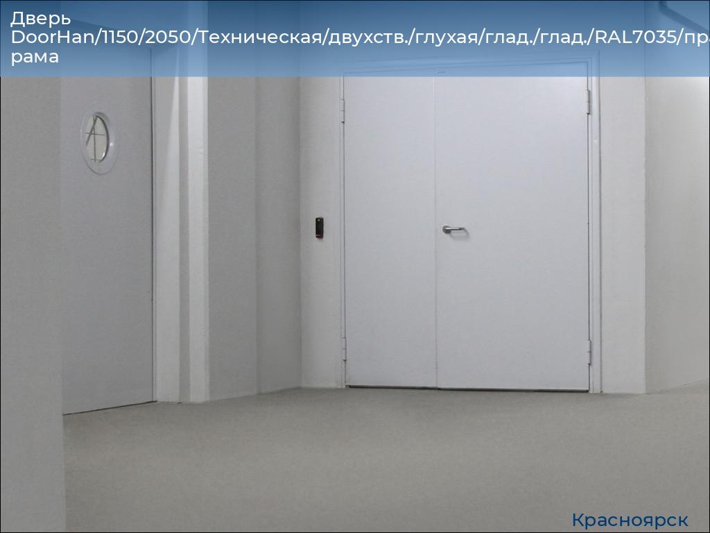 Дверь DoorHan/1150/2050/Техническая/двухств./глухая/глад./глад./RAL7035/прав./угл. рама, www.krasnoyarsk.doorhan.ru