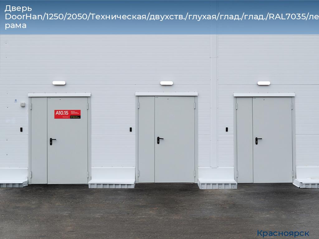 Дверь DoorHan/1250/2050/Техническая/двухств./глухая/глад./глад./RAL7035/лев./угл. рама, www.krasnoyarsk.doorhan.ru