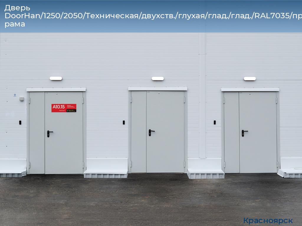 Дверь DoorHan/1250/2050/Техническая/двухств./глухая/глад./глад./RAL7035/прав./угл. рама, www.krasnoyarsk.doorhan.ru