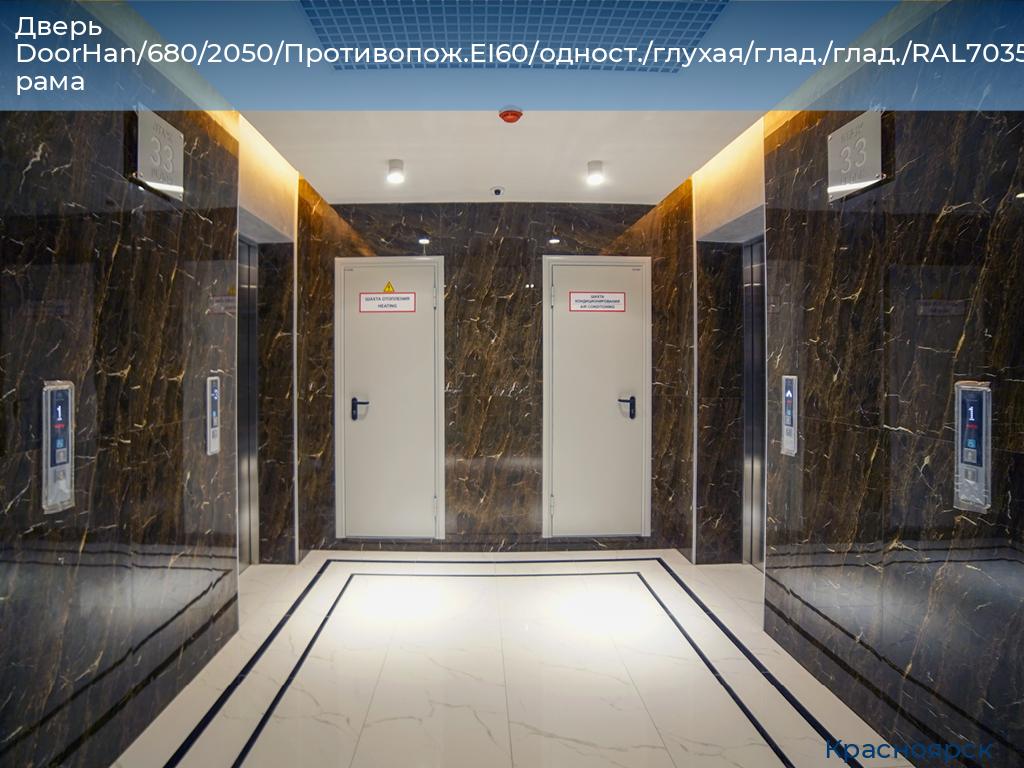 Дверь DoorHan/680/2050/Противопож.EI60/одност./глухая/глад./глад./RAL7035/лев./угл. рама, www.krasnoyarsk.doorhan.ru
