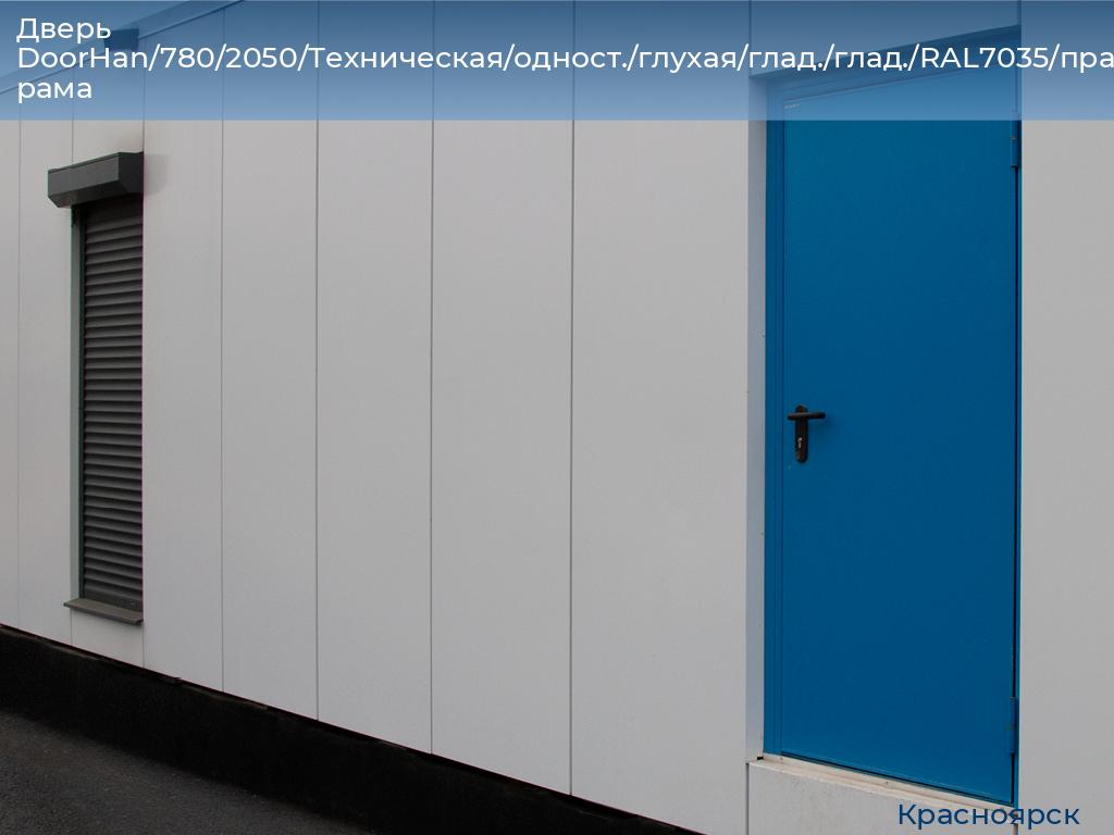 Дверь DoorHan/780/2050/Техническая/одност./глухая/глад./глад./RAL7035/прав./угл. рама, www.krasnoyarsk.doorhan.ru
