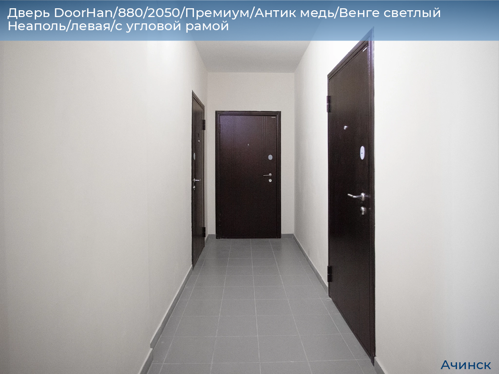 Дверь DoorHan/880/2050/Премиум/Антик медь/Венге светлый Неаполь/левая/с угловой рамой, achinsk.doorhan.ru