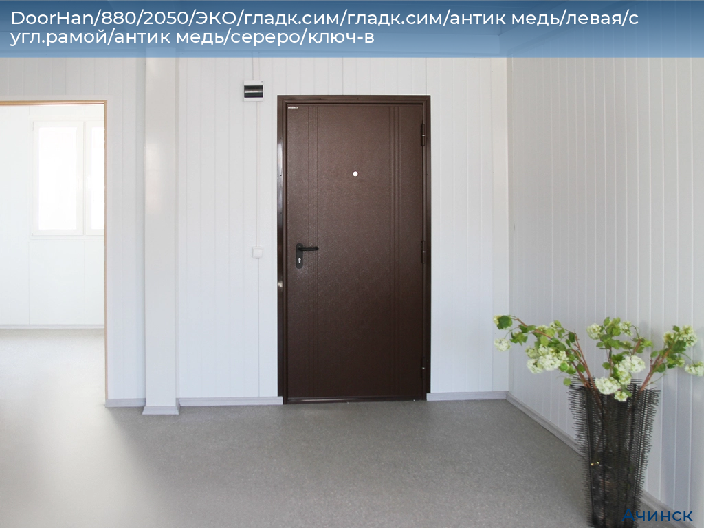 DoorHan/880/2050/ЭКО/гладк.сим/гладк.сим/антик медь/левая/с угл.рамой/антик медь/сереро/ключ-в, achinsk.doorhan.ru